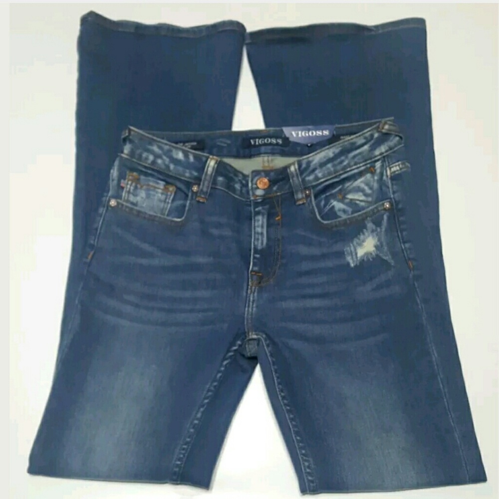 Vigoss Destroyed Jagger Med Wash Jeans 26